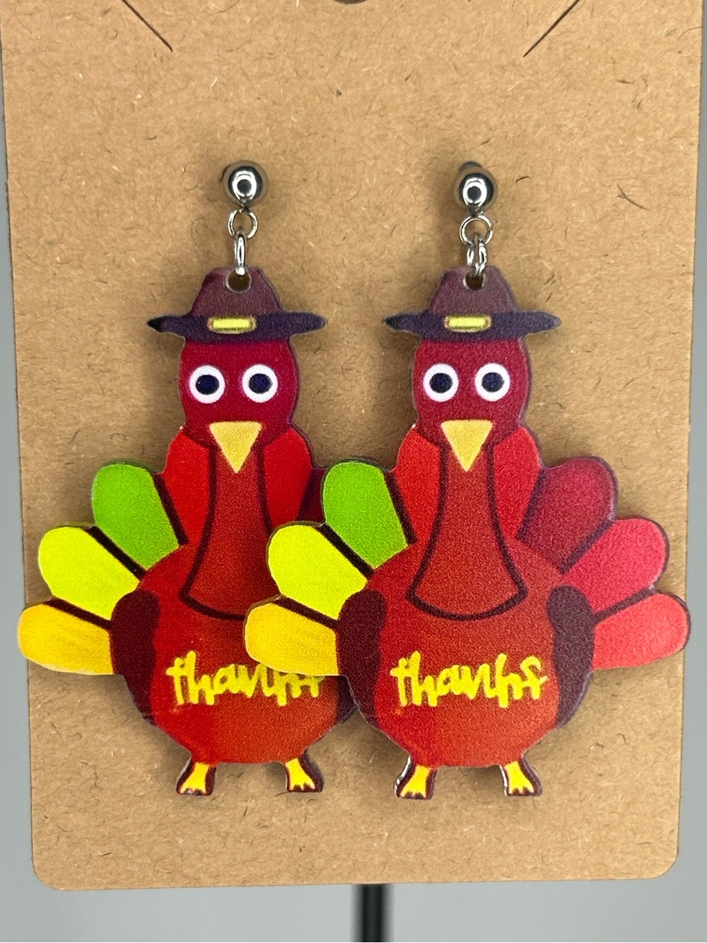 Thankful Turkey Thanksgiving Stud Dangle Earrings Fashion Jewelry